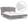 vidaXL Lit avec matelas Gris clair Tissu 160x200 cm