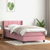 vidaXL Sommier &agrave; lattes de lit avec matelas rose 90x220 cm velours