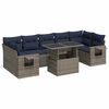vidaXL Salon de jardin avec coussins 8 pcs gris r&eacute;sine tress&eacute;e acacia