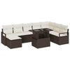 vidaXL Ensemble de canapé de jardin 9 pcs Marron Poly rotin