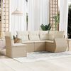 vidaXL Salon de jardin avec coussins 5 pcs beige r&eacute;sine tress&eacute;e
