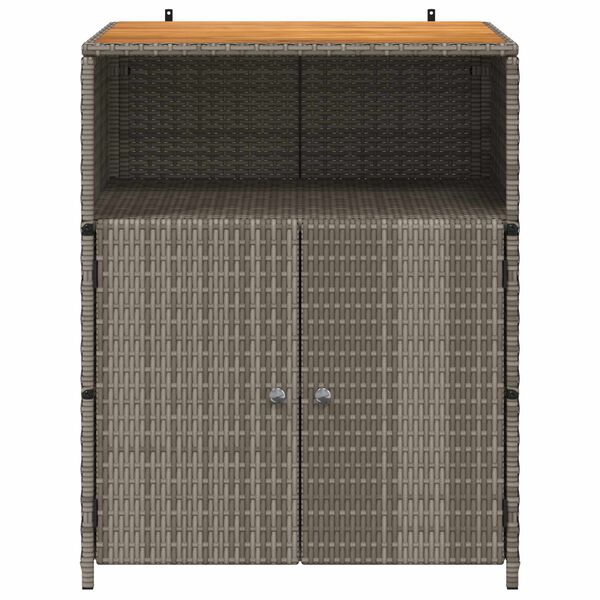 vidaXL Armoire Gris 70 x 50 x 87 cm Polyester et Roly Ratten