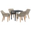 vidaXL Ensemble de salle &agrave; manger pour jardin 5 pc Gris clair