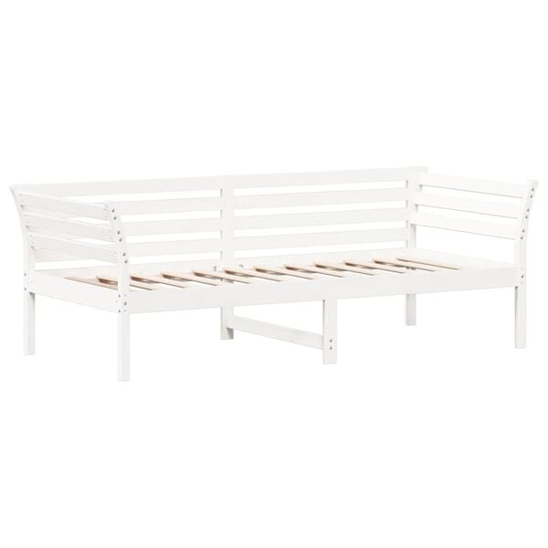 vidaXL Lit de jour sans matelas blanc 100x200 cm bois de pin massif