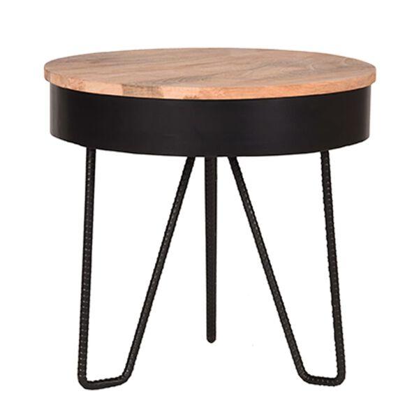 LABEL51 Table d'angle Saran 44x44x43 cm bois/noir