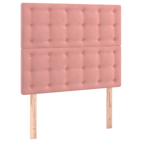 vidaXL T&ecirc;te de lit &agrave; LED Rose 90x5x118/128 cm Velours
