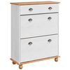 vidaXL Cabinet &agrave; chaussures avec tiroir ASKIM Blanc 85 x 35 x 108 cm
