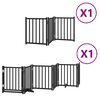 vidaXL Barri&egrave;re pour chien porte pliable 9 panneaux noir bois peuplier