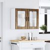 vidaXL Armoire murale de cuisine avec porte vitr&eacute;e "Lucca" Ch&ecirc;ne fum&eacute; Bois d'ing&eacute;nierie