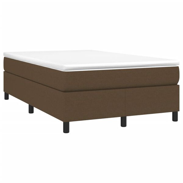vidaXL Sommier &agrave; lattes de lit et matelas marron fonc&eacute; 120x190cm tissu