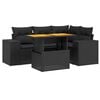 vidaXL Salon de jardin 5 pcs avec coussins noir r&eacute;sine tress&eacute;e