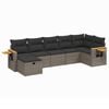vidaXL Salon de jardin avec coussins 7 pcs gris r&eacute;sine tress&eacute;e