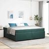 vidaXL Cadre de lit avec matelas Vert fonc&eacute; 200 x 200 cm tissu