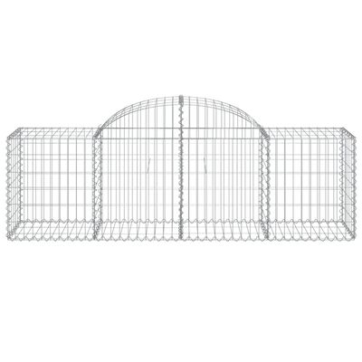 vidaXL Paniers à gabions arqués 3 pcs 200x50x60/80 cm Fer galvanisé