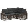 vidaXL Ensemble de canap&eacute; de jardin 4 pc Gris et Gris fonc&eacute; polyrotin