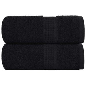 vidaXL Serviettes de toilette FROGN 2 pi&egrave;ces Noir 30x30 cm 360 g/m&sup2;