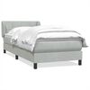 vidaXL Sommier &agrave; lattes de lit et matelas gris clair 90x220 cm velours