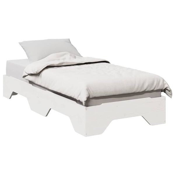 vidaXL Cadre de lit sans matelas empilable blanc 80x200 cm bois massif