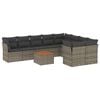 vidaXL Salon de jardin avec coussins 10 pcs gris r&eacute;sine tress&eacute;e