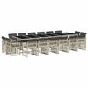 vidaXL Ensemble &agrave; manger de jardin et coussins 17 pcs gris clair rotin