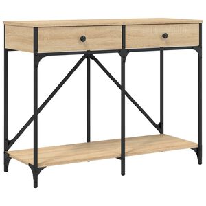 vidaXL Table console ch&ecirc;ne sonoma 100x39x78,5 cm bois d'ing&eacute;nierie