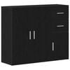 vidaXL Buffet Ch&ecirc;ne noir 91 x 29,5 x 75 cm Bois d'ing&eacute;nierie