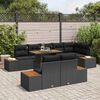 vidaXL Ensemble de canap&eacute; de jardin 9 pcs Noir Poly rotin
