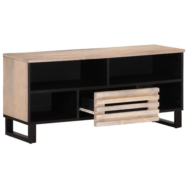 vidaXL Meuble TV 100x34x46 cm bois massif de manguier