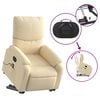 vidaXL Fauteuil inclinable de massage électrique Crème Tissu