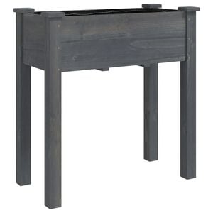 vidaXL Jardini&egrave;re avec doublure gris 71x37x76 cm bois massif de sapin