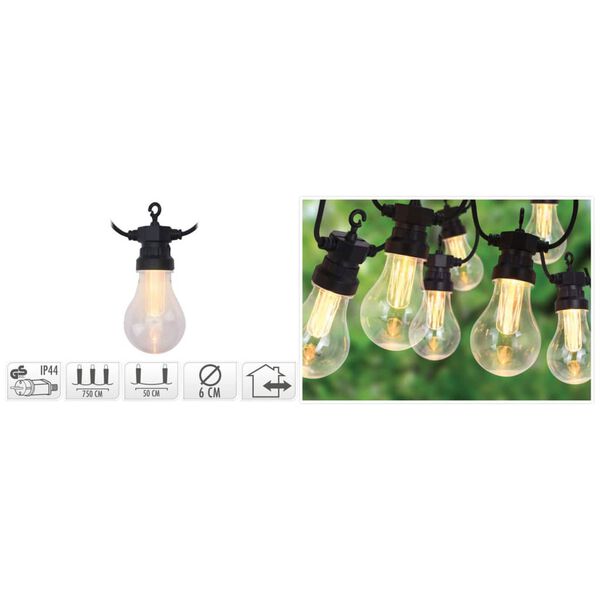 ProGarden Guirlande lumineuse de jardin 20 ampoules 3,2 V