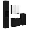 vidaXL Ensemble de mobilier de salle de bain 4 pc Ch&ecirc;ne noir