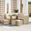 vidaXL Ensemble de canap&eacute; de jardin 8 pcs Beige polyrotin