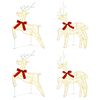 vidaXL Renne de No&euml;l 4 pc 80 LED Blanc chaud 43 x 19 x 65 cm