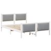 vidaXL Cadre de lit avec t&ecirc;te de lit Gris clair 135 x 190 cm tissu