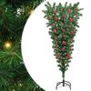 vidaXL Arbre de No&euml;l artificiel pr&eacute;-&eacute;clair&eacute; &agrave; l'envers avec ensemble de boules
