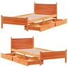 vidaXL Cadre de lit sans matelas cire marron 90x200 cm bois pin massif