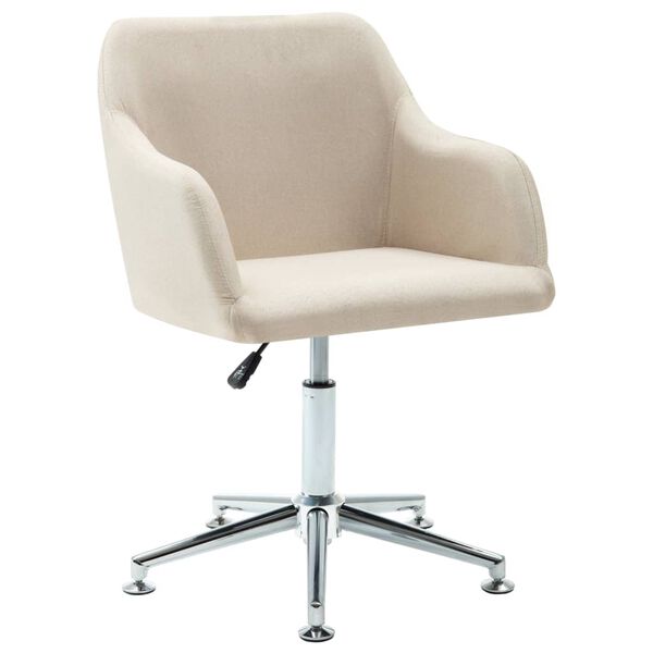 vidaXL Chaise pivotante de bureau Crème Tissu