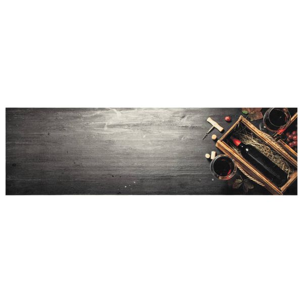 vidaXL Tapis de cuisine lavable bouteille de vin 45x150 cm velours