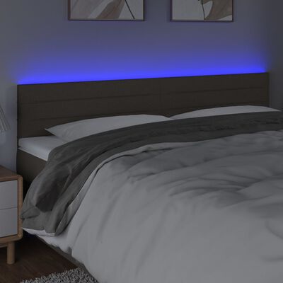 vidaXL Tête de lit à LED Taupe 200x5x78/88 cm Tissu