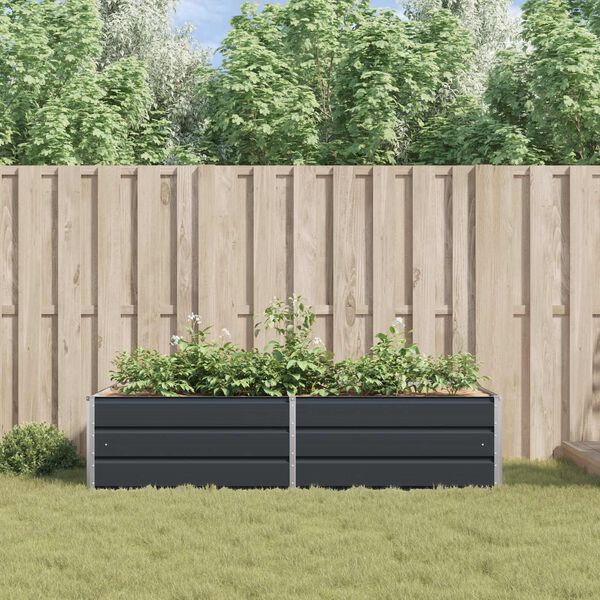 vidaXL Jardini&egrave;re Anthracite 195 x 100 x 45 cm Acier galvanis&eacute;