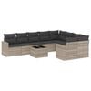 vidaXL Salon de jardin avec coussins 10 pcs gris clair r&eacute;sine tress&eacute;e