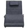 vidaXL Chaise longue de massage avec oreiller Gris Similicuir daim