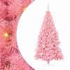 vidaXL Sapin de No&euml;l avec &eacute;clairage LED Rose 180 cm PVC et Acier
