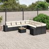 vidaXL Salon de jardin 11 pcs avec coussins noir r&eacute;sine tress&eacute;e