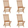 vidaXL Chaises pliantes 4 pi&egrave;ces en teck massif