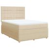 vidaXL Sommier &agrave; lattes de lit avec matelas Cr&egrave;me 160x200 cm Tissu