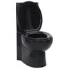 vidaXL Toilette d'angle en c&eacute;ramique pour salle de bains noir