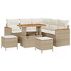 vidaXL Ensemble de canap&eacute; de jardin 8 pc Beige polyrotin