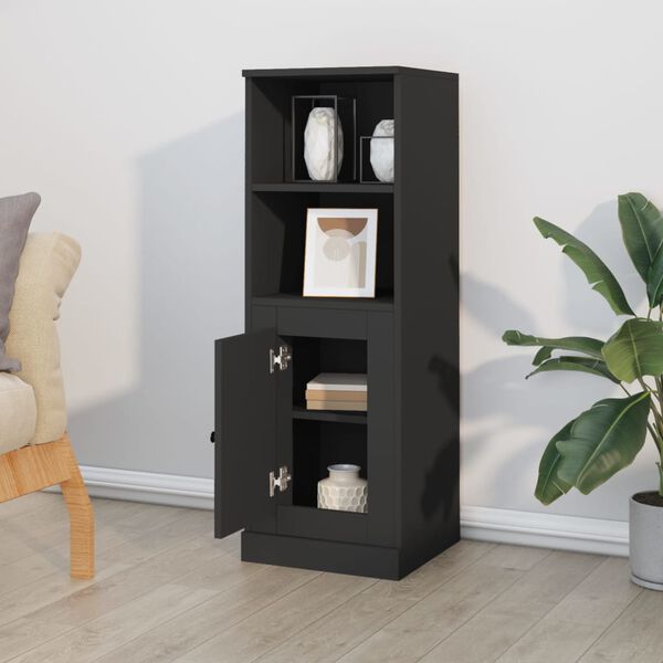 vidaXL Buffet haut noir 36x35,5x103,5 cm bois d'ing&eacute;nierie